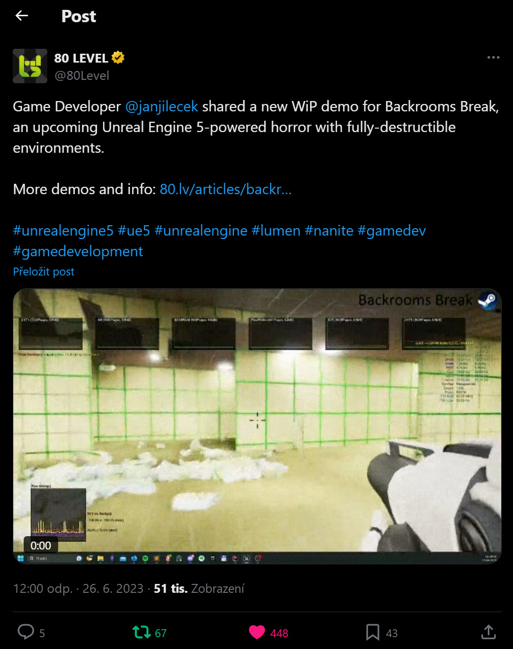 twitter post 80 LEVEL